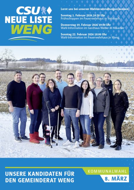 Wahlflyer CSU NEUE LISTE WENG